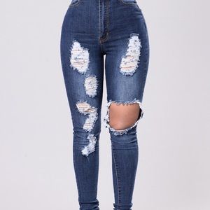 TEENAGE FEVER JEANS- DARK BLUE FASHION NOVA
